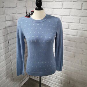 NWT Karl Lagerfeld Ladies Size Medium Blue Lightweight Round Neck Sweater